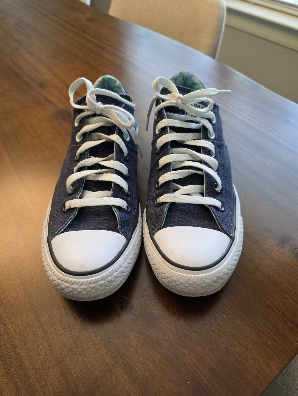 CONVERSE All Star Blue Low Top Flower Lining Cushioned Sneakers Shoes Women